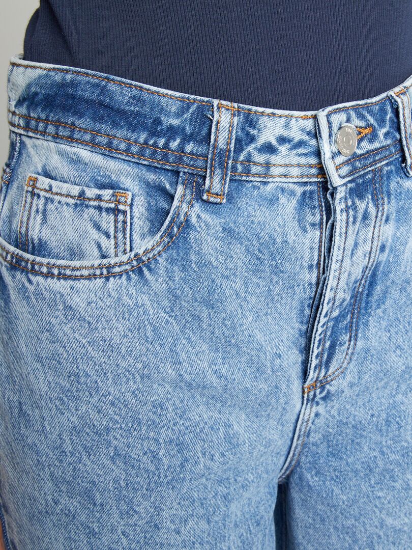 Calça jeans de perna larga - AZUL
