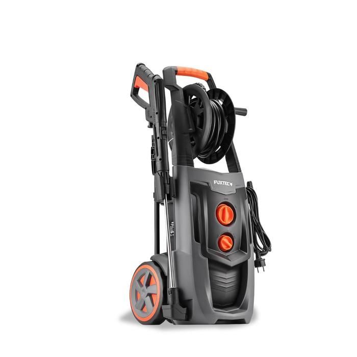 FUXTEC Nettoyeur Haute Pression FX-HDR2200 - 2200W, 170 bars, 450 L/h, buse turbo, réservoir de détergent, tuyau 8m