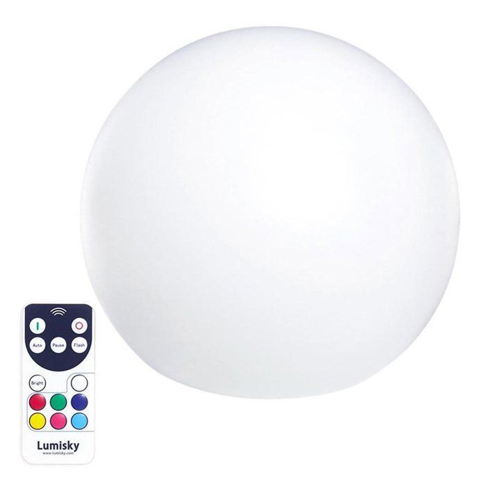 Boule lumineuse flottante - LUMISKY - BOBBY C40 - LED multicolore dimmable - Télécommande - Recharge induction - Ø40 cm