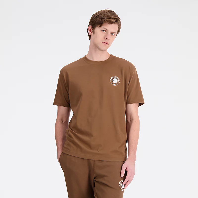 Hoops Essentials Herren-T-Shirt – Dunkelbraun