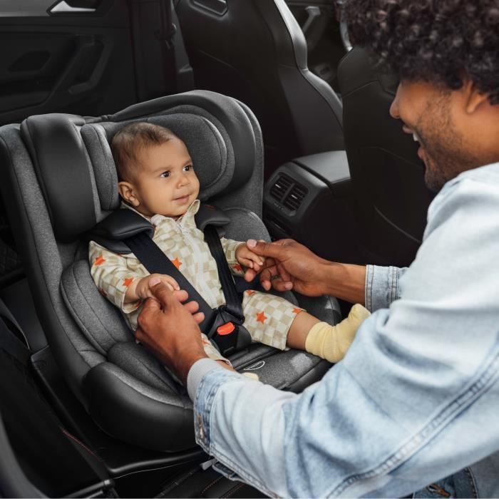 BEBECONFORT EvolveFix PLUS i-Size 0/1/2/3 Konvertibelt bilsete - 360° svingbart - Isofix - 0 til 12 år (36 kg) - 40-150 cm - Tonet grafitt