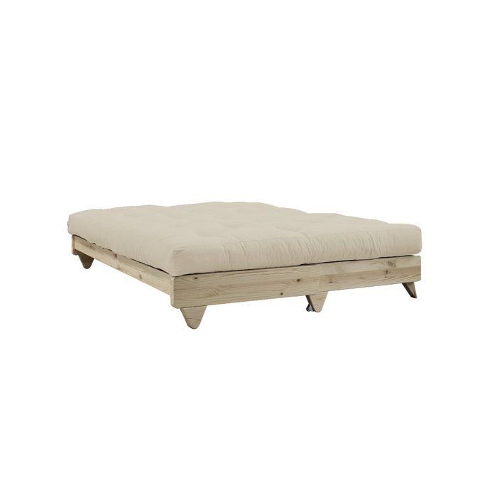 Banquette convertible FRESH pin coloris beige couchage 140x200 cm.