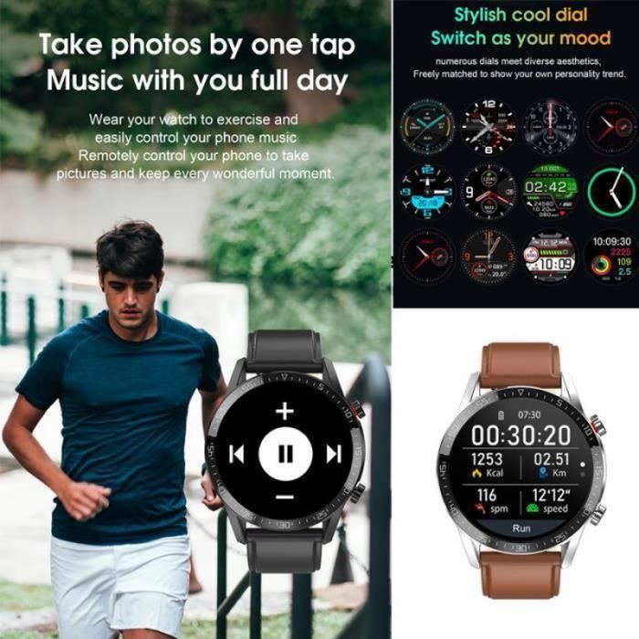 Smartwatch masculino para Android e iOS, Smartwatch esportivo, Monitor de saúde, Monitor de atividades, Resistente à água IP68, Bluetooth, Pulseira preta