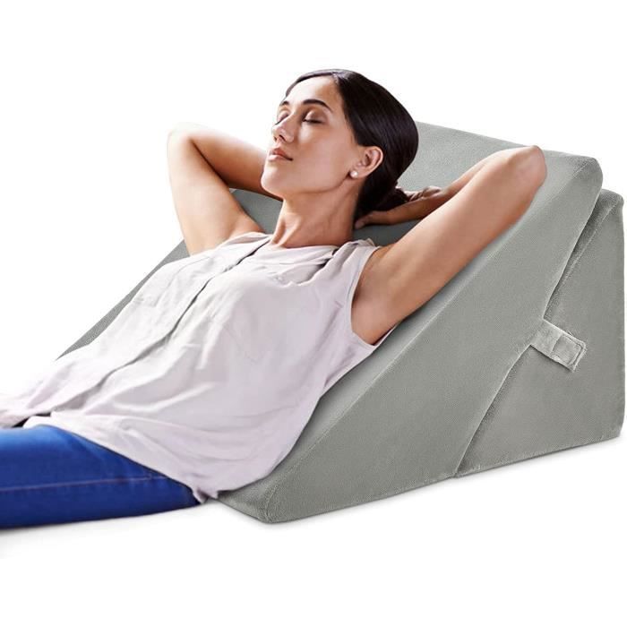 Cojín triangular multiusos GOPLUS, almohada terapéutica antiestrés para aliviar el dolor de espalda y rodillas (gris)