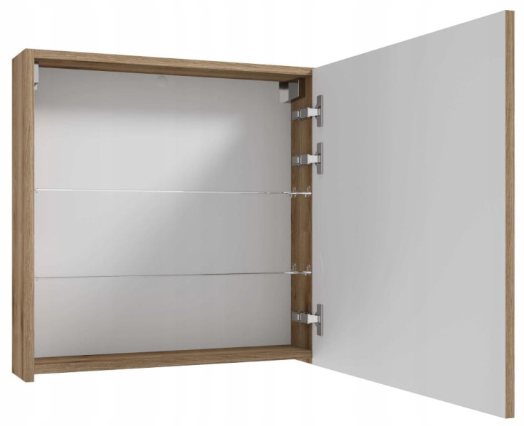 Szafka łazienkowa z lustrem wisząca 60x60 cm dąb evoke