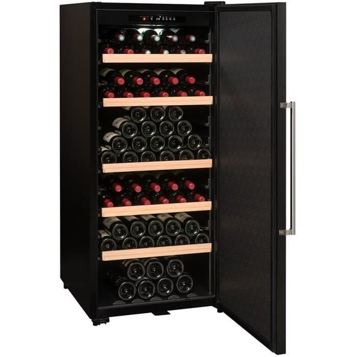 Cave à vin de vieillissement - LA SOMMELIERE - CTP177A - 165 bouteilles - Porte pleine - Classe F - 59,5 x 67,5 x 135,5 cm - Noir