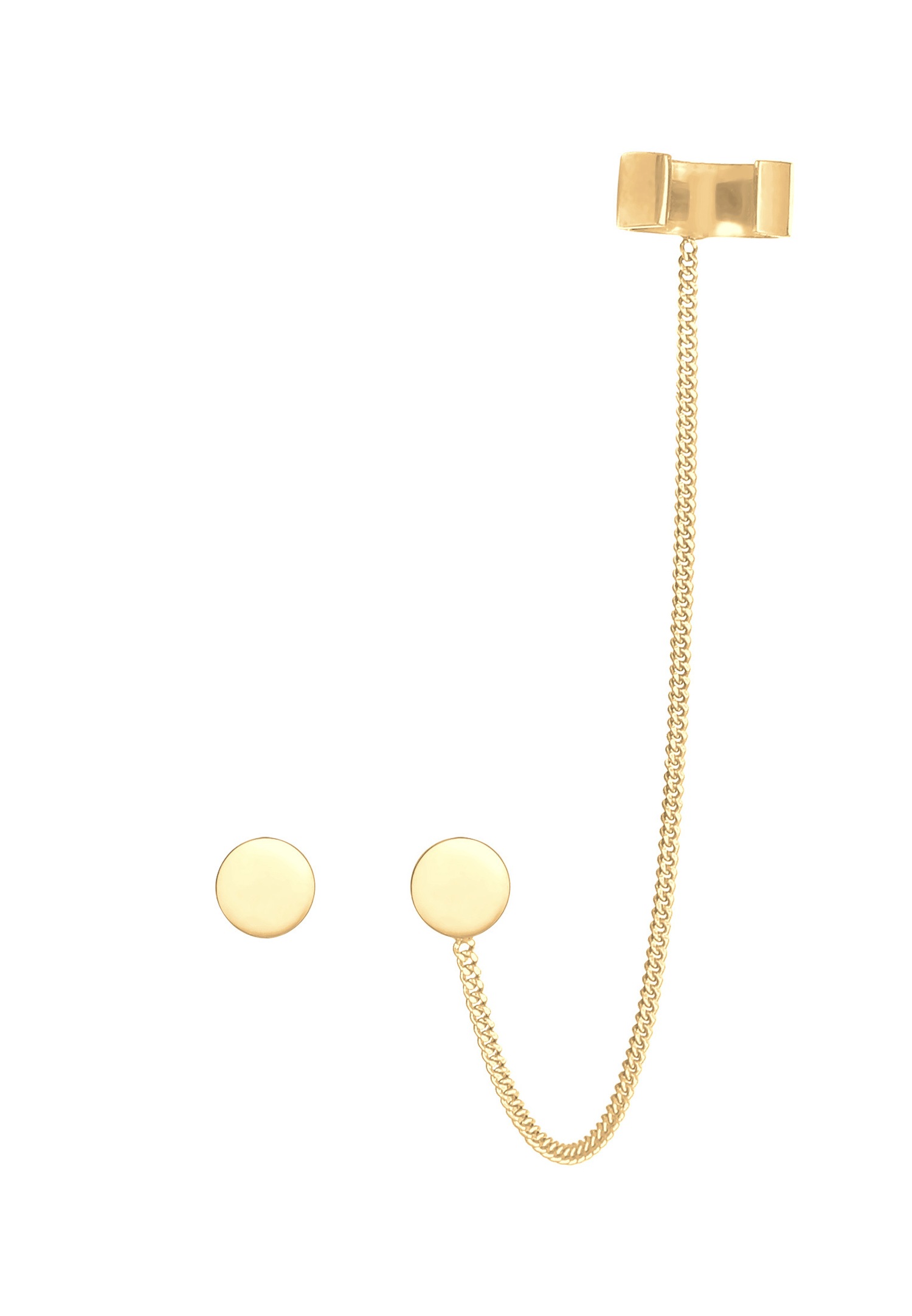 Elli Stecker Earcuff Klemme Rund Plättchen 925 Silber
