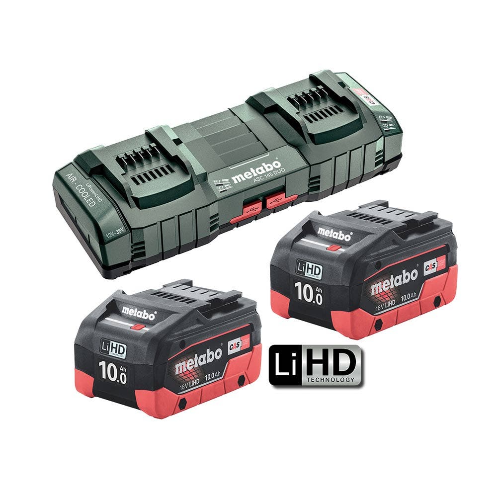 Kit inicial de carregador rápido Duo METABO 10,0 Ah AU62749810