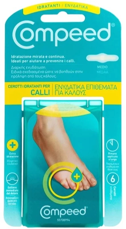 COMPEED Compeed Hydraterende Pleisters voor Eelt, 6 Stuks, Versnelt Verwijdering