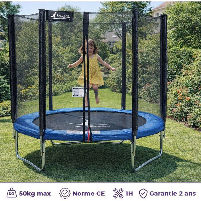 Trampoline - Ø 180 cm - Blue - KANGUI - With safety net
