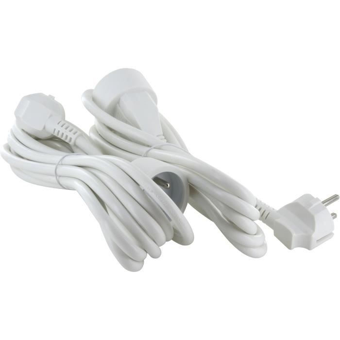 Juego de 2 extensiones - CHACON - HO5VVF 3 x 1,5 mm² - 3 m - Blanco