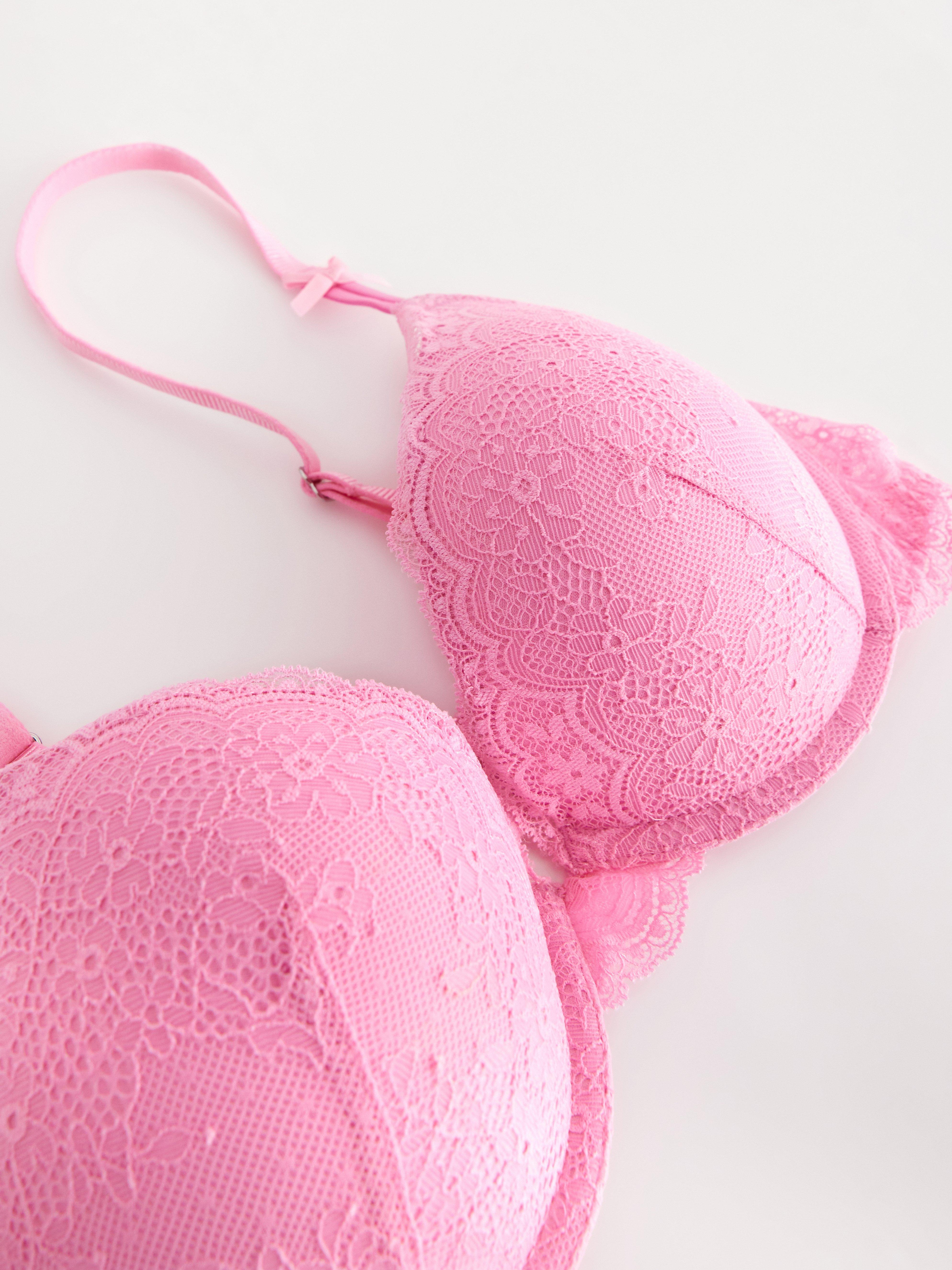 Malva push up-bh med spets rosa claro