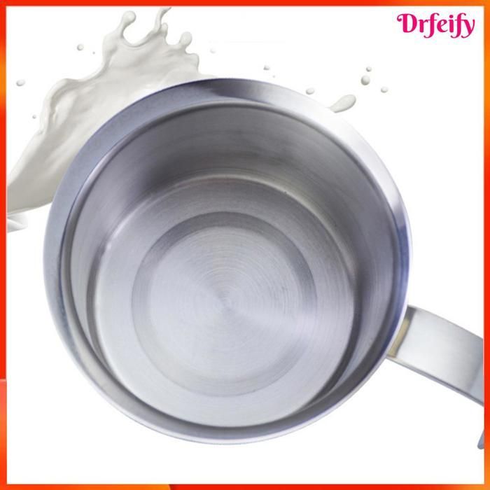 Espumador de leche manual - AKOZON - 400 ml - Acero inoxidable - Colador de doble capa - Fuente de alimentación no incluida