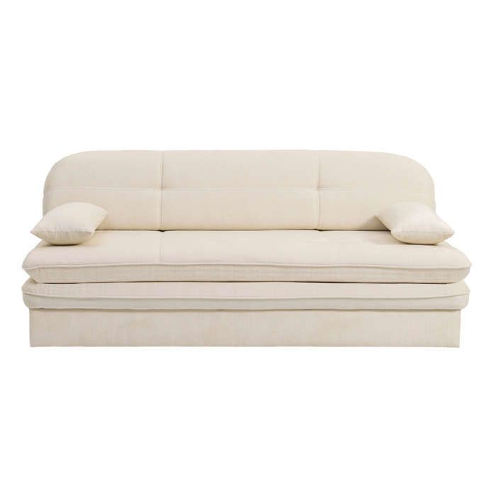 Sofá convertible de 3 plazas CILA en tela beige.