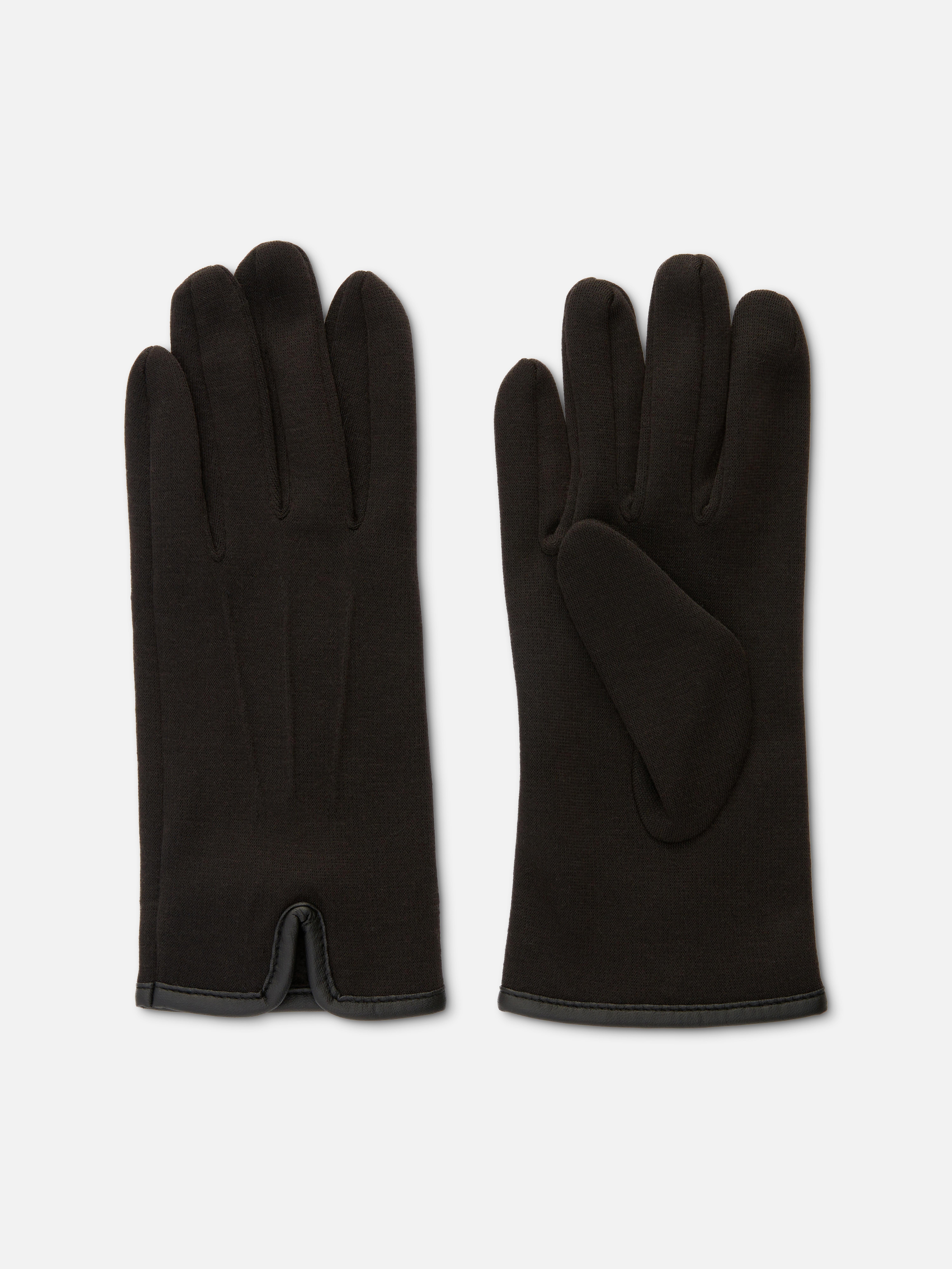 Ponte-Strickhandschuhe mit Kunstleder-Finish. Ein Must-have für den Winter: diese doppellagigen Handschuhe mit edler Kunstleder-Verarbeitung.