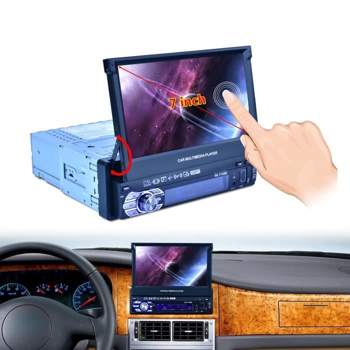 NEUFU Radio para coche de 7'' 1DIN con Bluetooth, GPS, navegación estéreo, MP3, MP5, USB, AUX y radio FM.