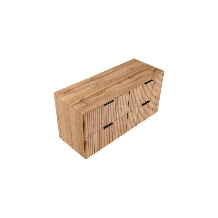 Complete bathroom set with double vanity unit, 120 cm, + 3 cabinets - Georgia Oak