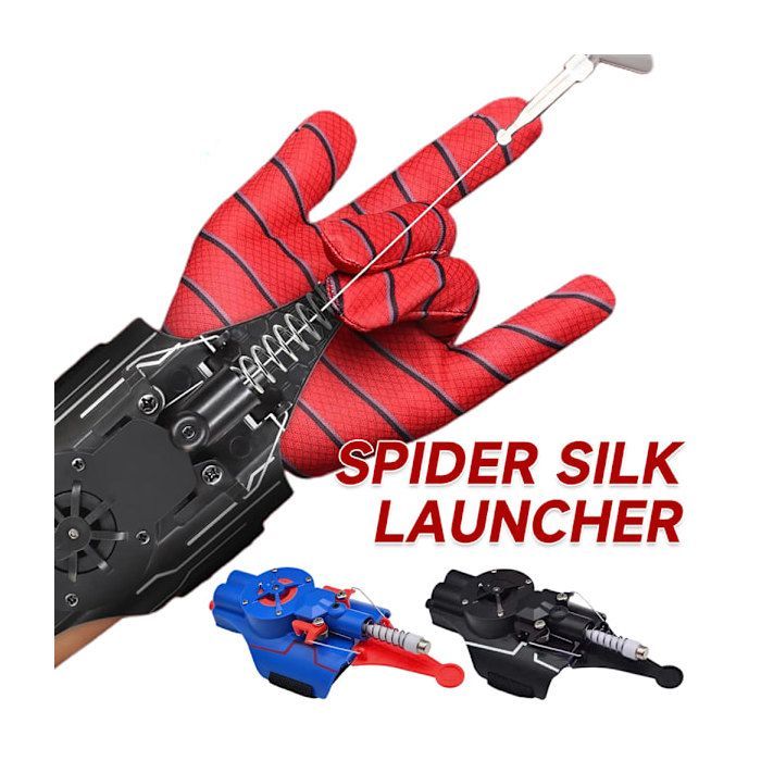 ®RisingFF Spinnennetzwerfer, der tatsächlich echtes Seil verschießt – Handgelenkspielzeug, Rollenspiel, Blau