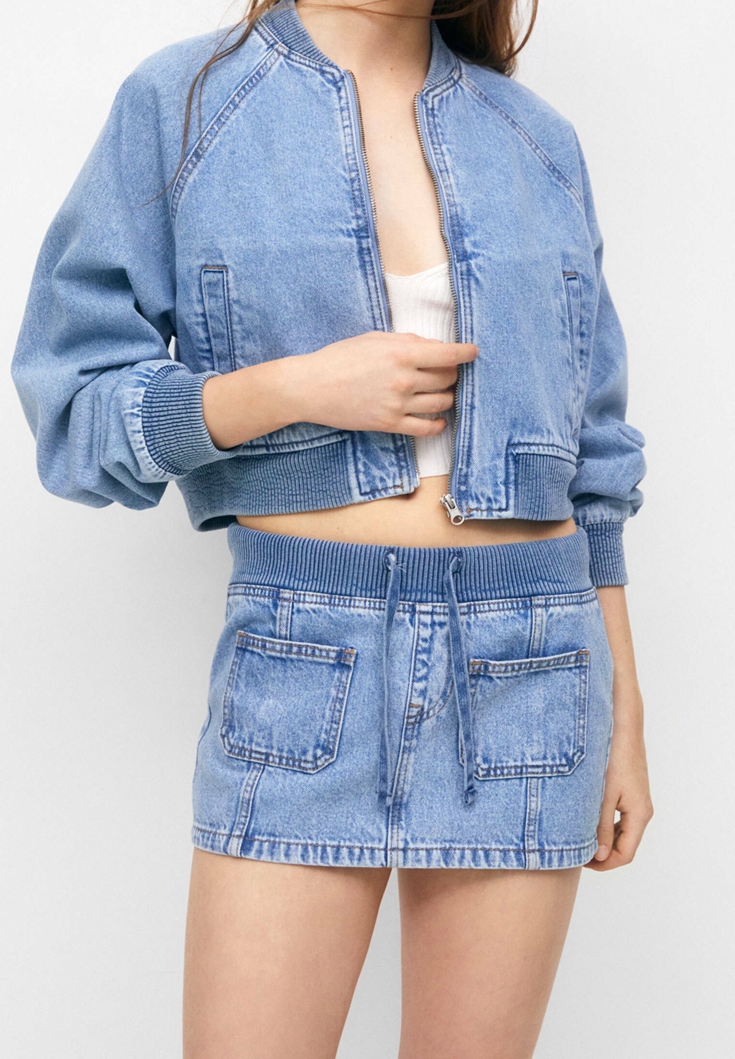 PULL&BEAR teksajakk - sinine