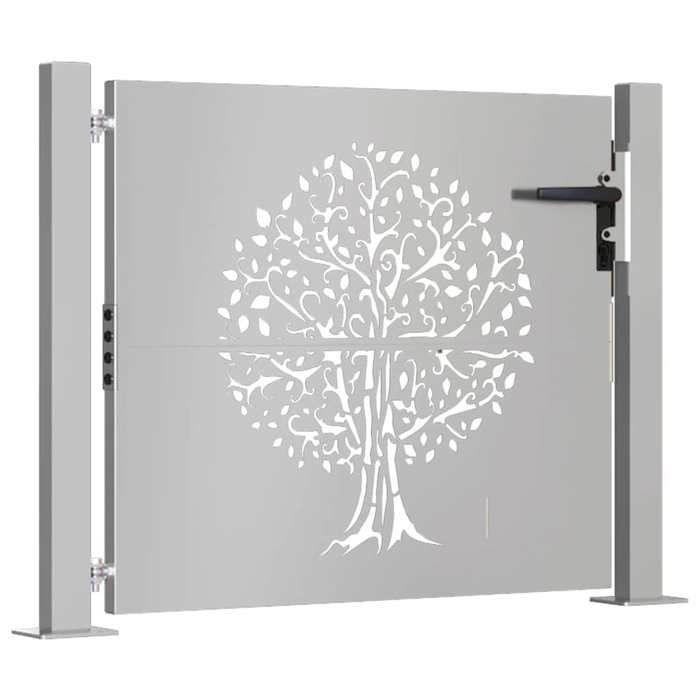 vidaXL Portail de Jardin, Portillon de Patio, Barrière de Sécurité, Porte d'Extérieure Terrasse, 105x80 cm Acier Corten 153214