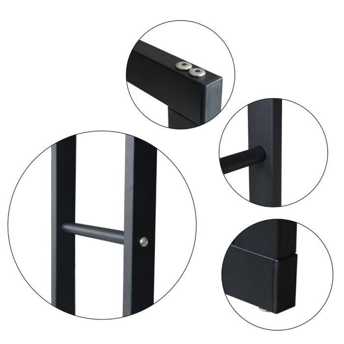 Range-bûches en acier noir Bc-elec HHWPF0025 - 125x100x25CM