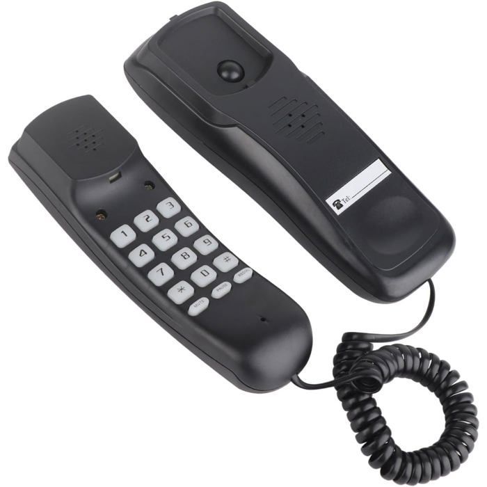 Telefone de parede com fio FEBEST - Chamadas em modo mãos-livres - Rediscagem do último número - Função Flash - Pausa