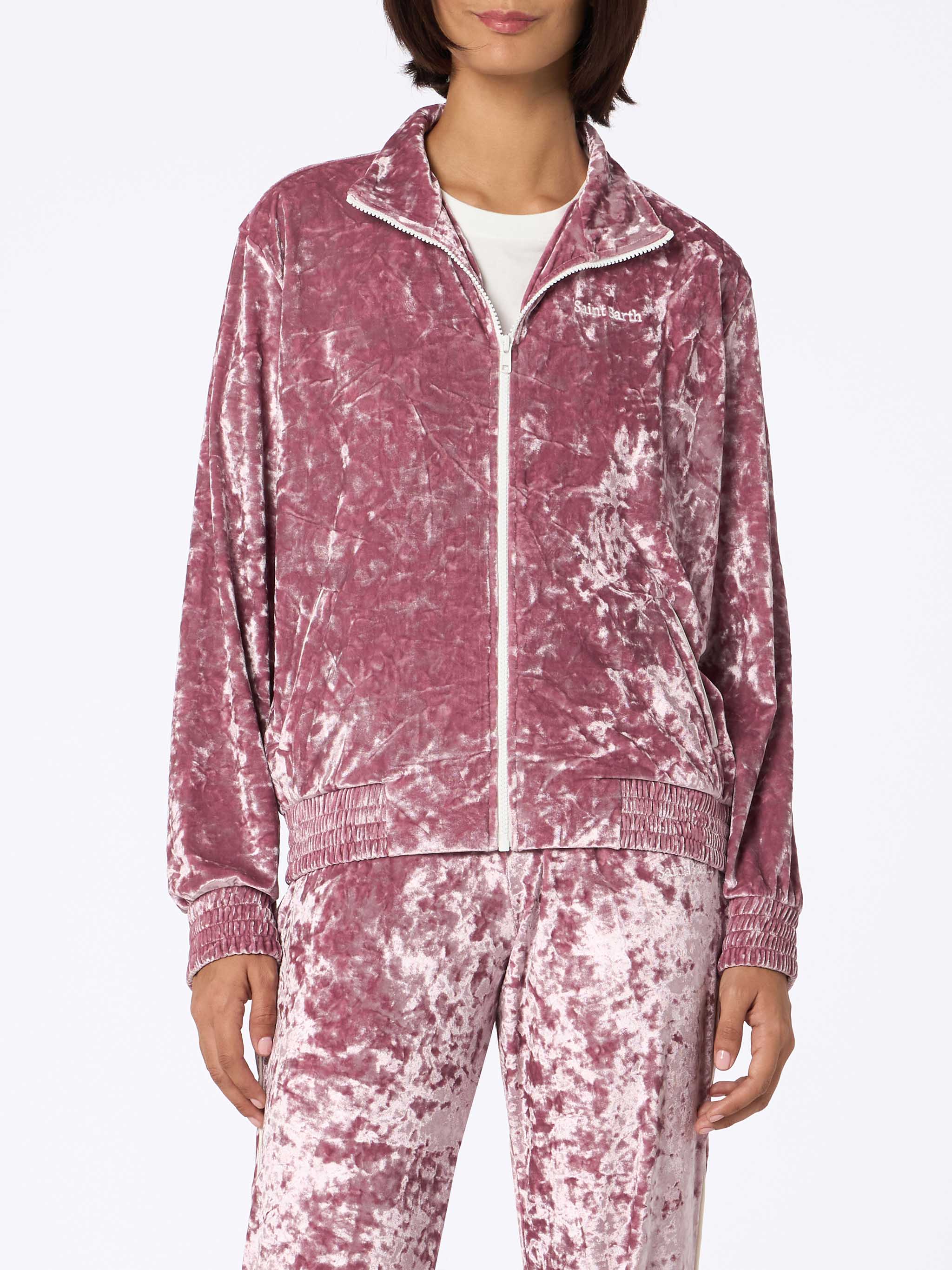 Moletom feminino Miriam rosa em chenille