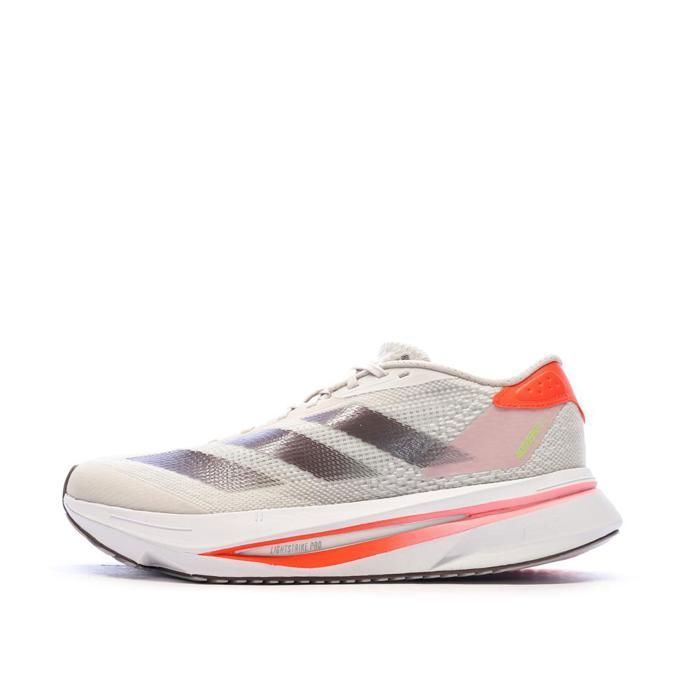 Scarpe da corsa Adidas Adizeros da donna, bianche/rosa