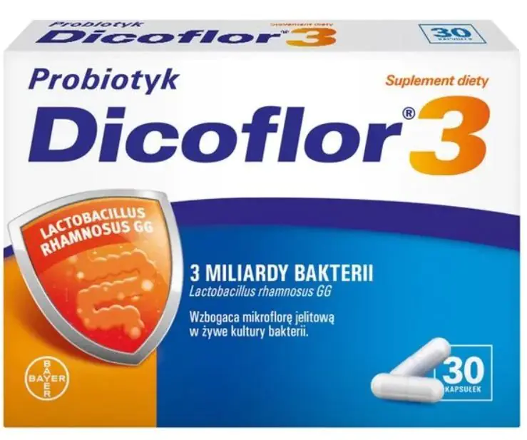 Dicoflor 3, Probiotyk dla dzieci od 3. roku życia i dorosłych, Kapsułki
