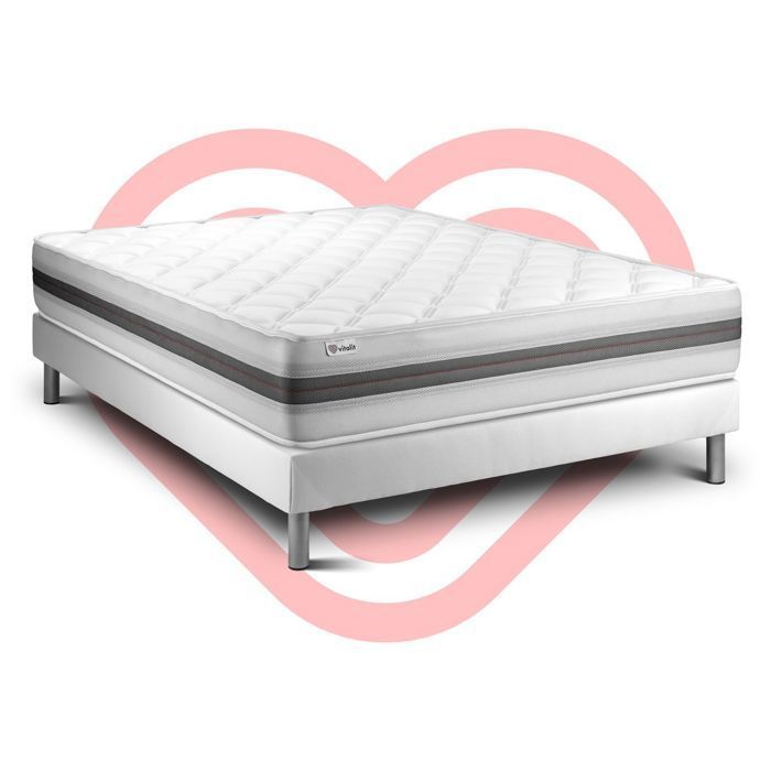 Conjunto de colchón y base de cama de 180x200 cm - Vitalmemo Back White