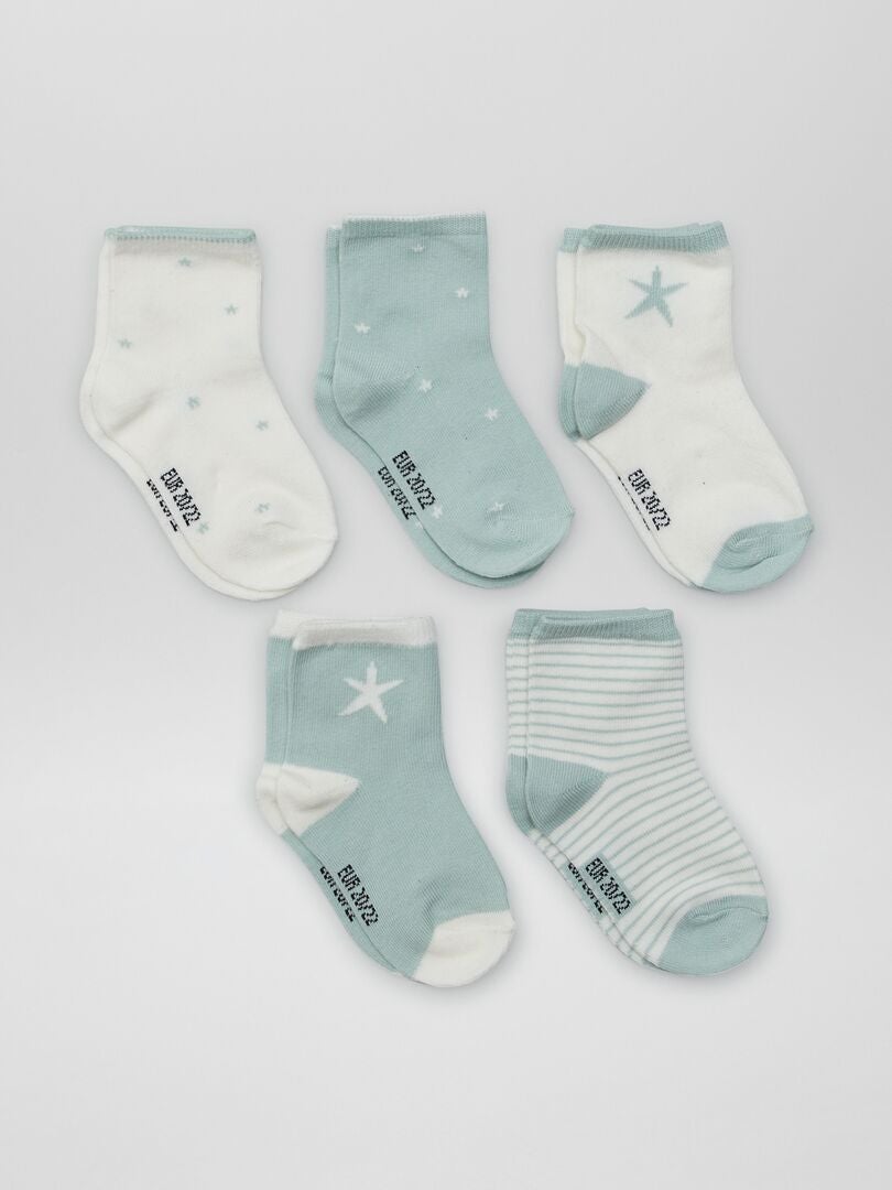 Conjunto de 5 pares de meias - VERDES