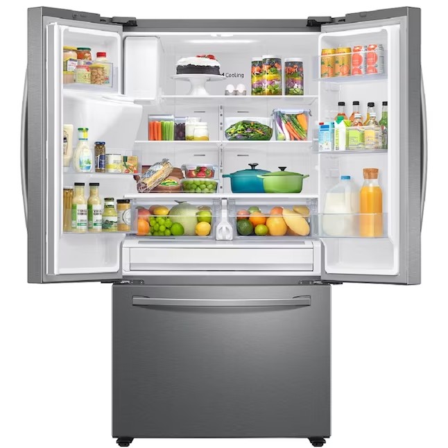 Samsung French-Door-Kühlschrank (765 Liter) mit zwei Eiswürfelbereitern (Edelstahl, fingerabdruckresistent) ENERGY STAR®