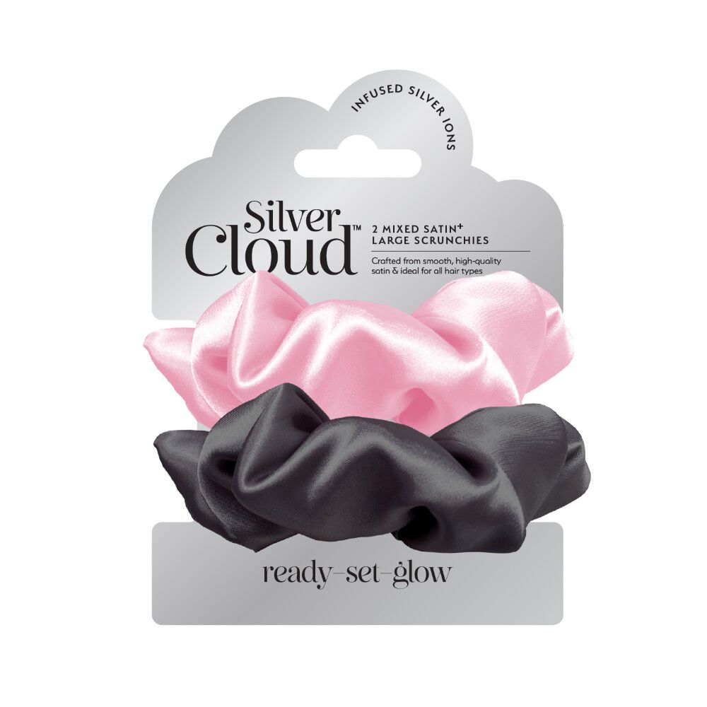 Velike satenaste gumice Silver Cloud
