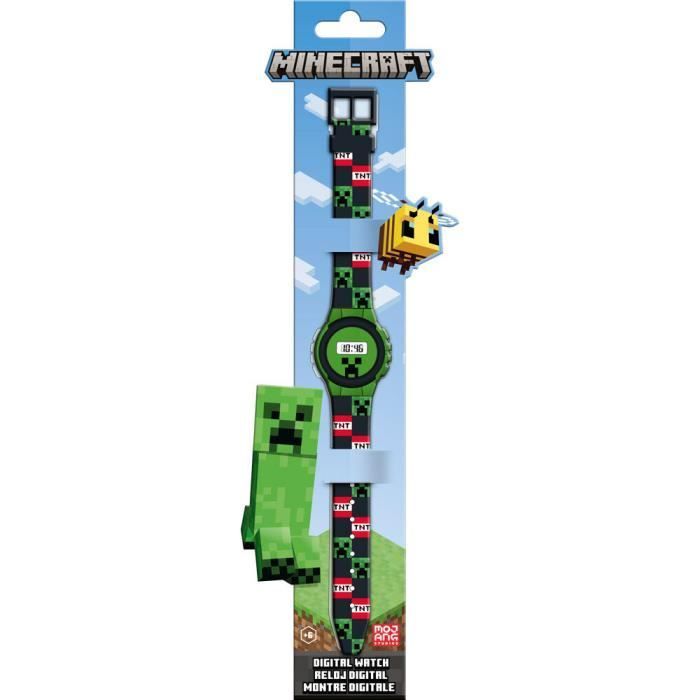 Orologio per bambini - Minecraft - Quadrante digitale - Cinturino in plastica - Quadrante da 3 cm - Unisex