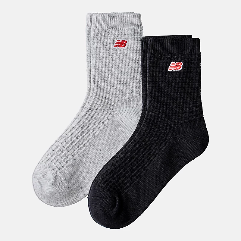Unisex wafelgebreide enkelsokken, 2 stuks – diverse kleuren