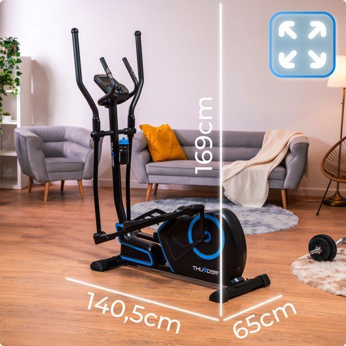 Elíptico THUNDER® ZEPHYR | Eletromagnético | 150 kg | Bluetooth | 32 níveis de resistência | Sensores | Com estojo de transporte