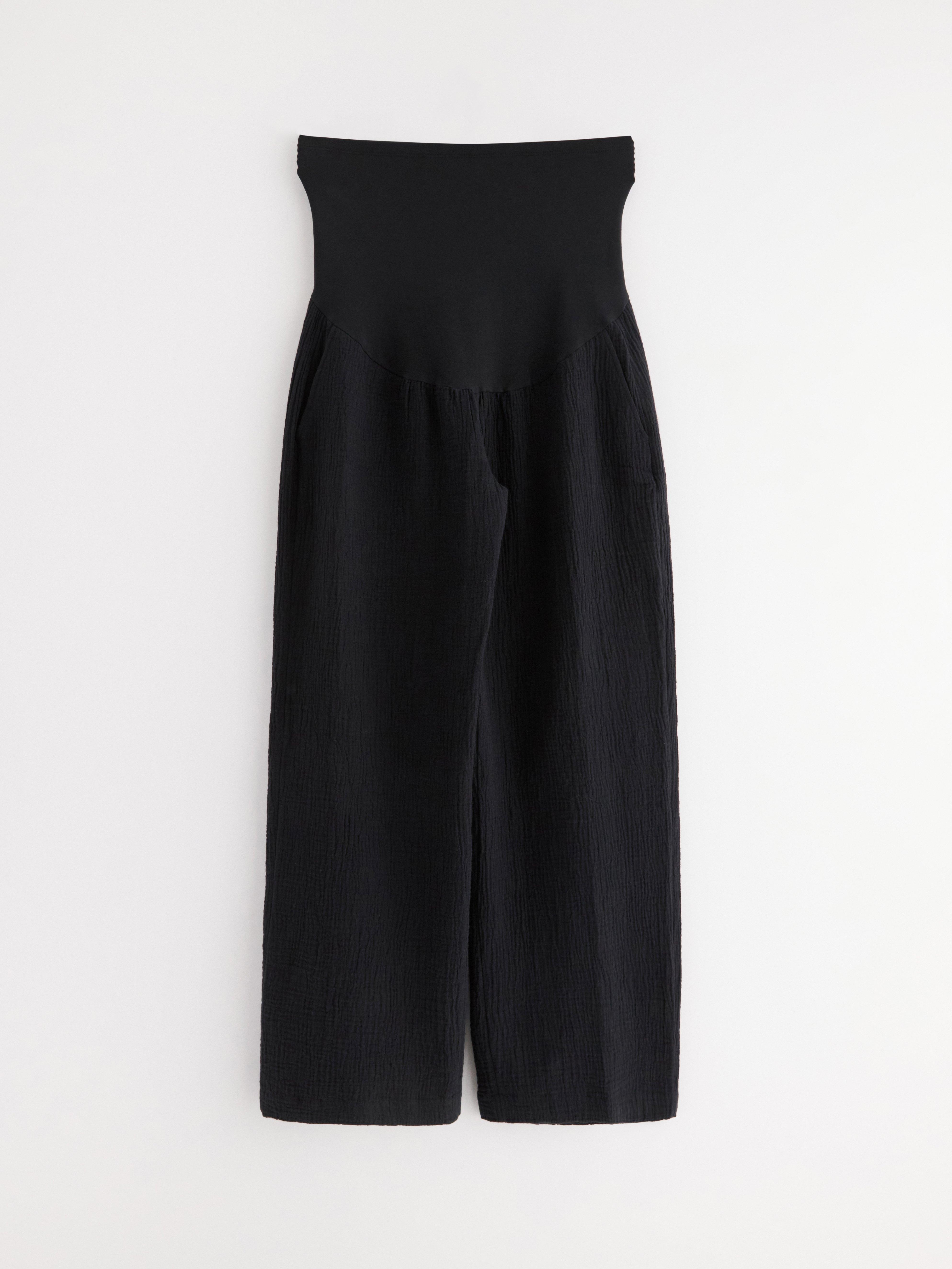 Pantalon droit froissé noir MOM