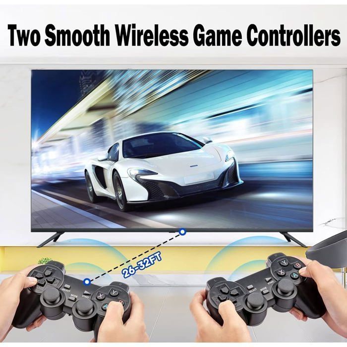 Retro game console, wireless retro gamepad with over 20,000 built-in games, HDMI output, Plug & Play, wireless controllers