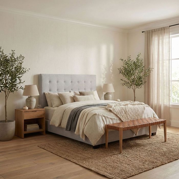 Tête de lit Luxor 160cm Tissu Beige - MENZZO - Elégance - Chic