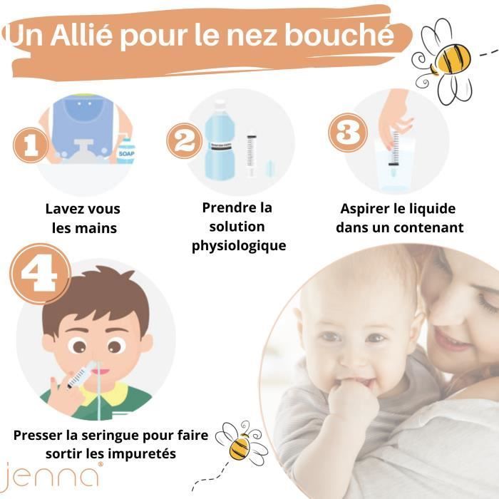 Jenna® | 4pcs Brosse Offerte bebe seringue nasale 10ml | mouche bébé Irrigation nasale enfant rinçage sinus hygiène