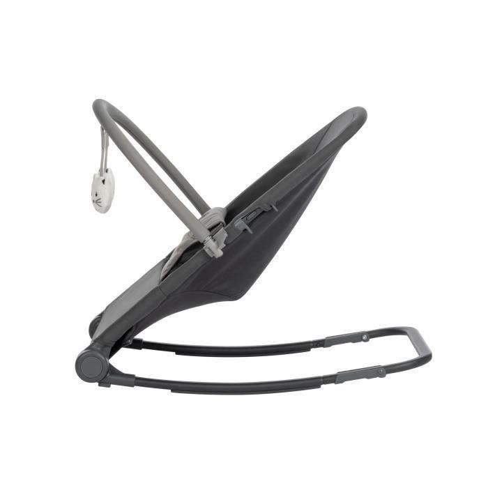 BEBECONFORT ASTER, Ultra-flat, adjustable baby bouncer, 2 recline positions, toy bar included, From 0 to 3 years (15kg) TINTED GRAPHITE