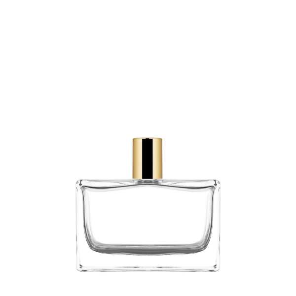 Flacon rectangulaire en verre transparent FEA 15 de 100 ml