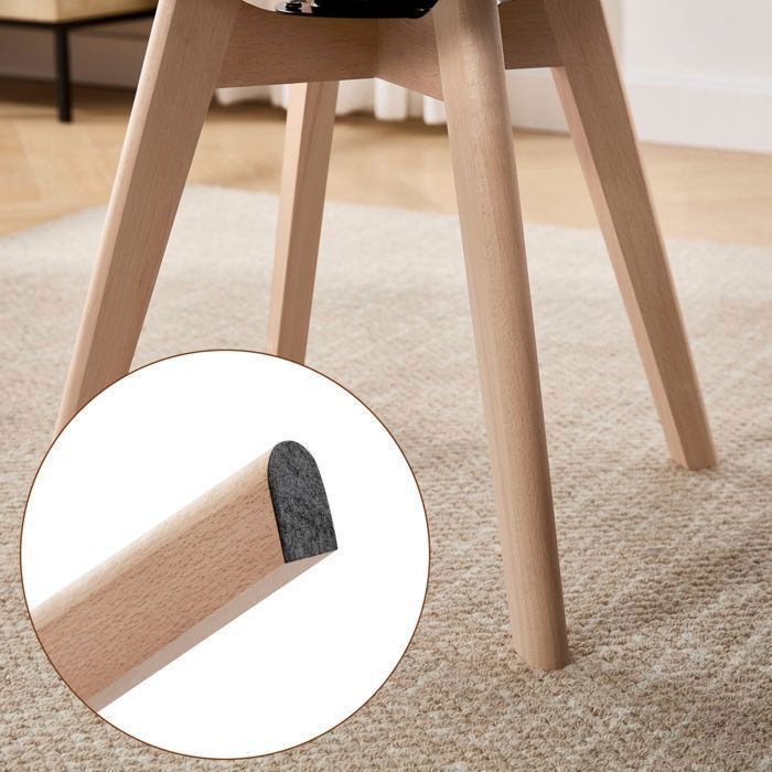 Set di 2 sedie girevoli WOLTU - Sedie da pranzo scandinave - Seduta imbottita in PU - Gambe in legno massello - Bianco