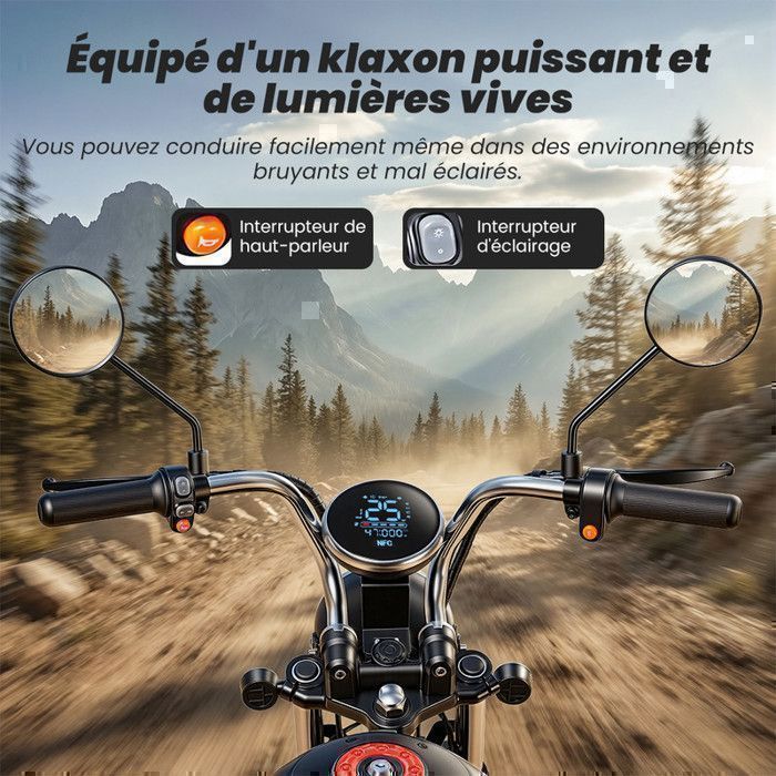 Moto électrique Pour Adulte SD-M8-15''-2000W-4 vitesses-90 km-150 KG-Boîte de rangement (avant)-Convient aux adultes-Tout Terrain