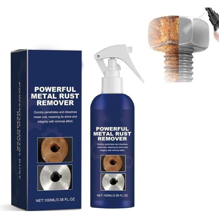 Powerful metal rust remover, multi-functional rust-preventative spray, instant rust-dissolving spray for tools, metals, and cars.