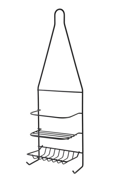 CARL BLACK Półka łazienkowa 15x9,5x46cm 2 półki   2 wieszaki