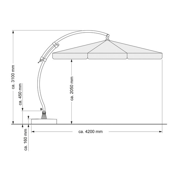 Easy Sun zweefparasol, inclusief voet, beige