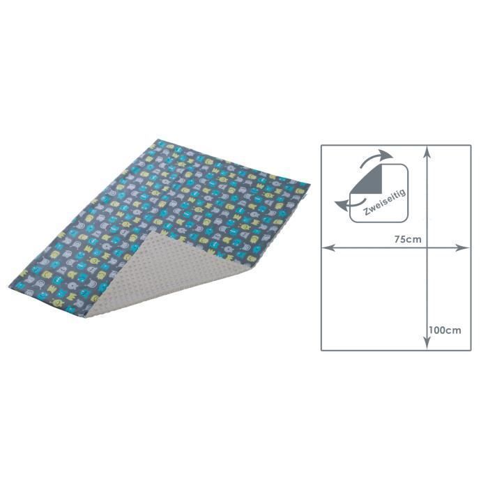 Medi Partners Couverture Bébés 100% Coton 75x100cm à Double Face pour Poussette (Créatures et Minky Gris)