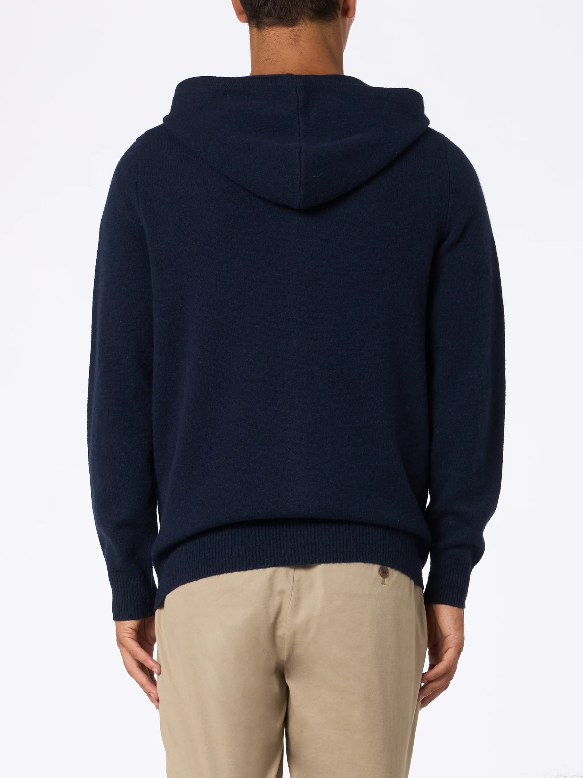 Heren Notting lamswollen hoodie in marineblauw