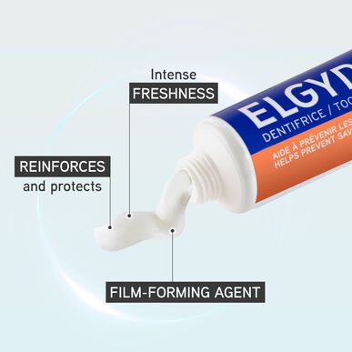 Elgydium Tooth Decay Protection Intense Fresh -hammastahna reikiintymisen ehkäisyyn fluorinolia sisältävällä 75 ml